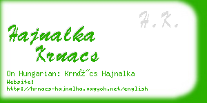 hajnalka krnacs business card